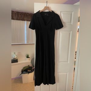 ASOS Design ultimate midi tea dress with collar - black - size US 6